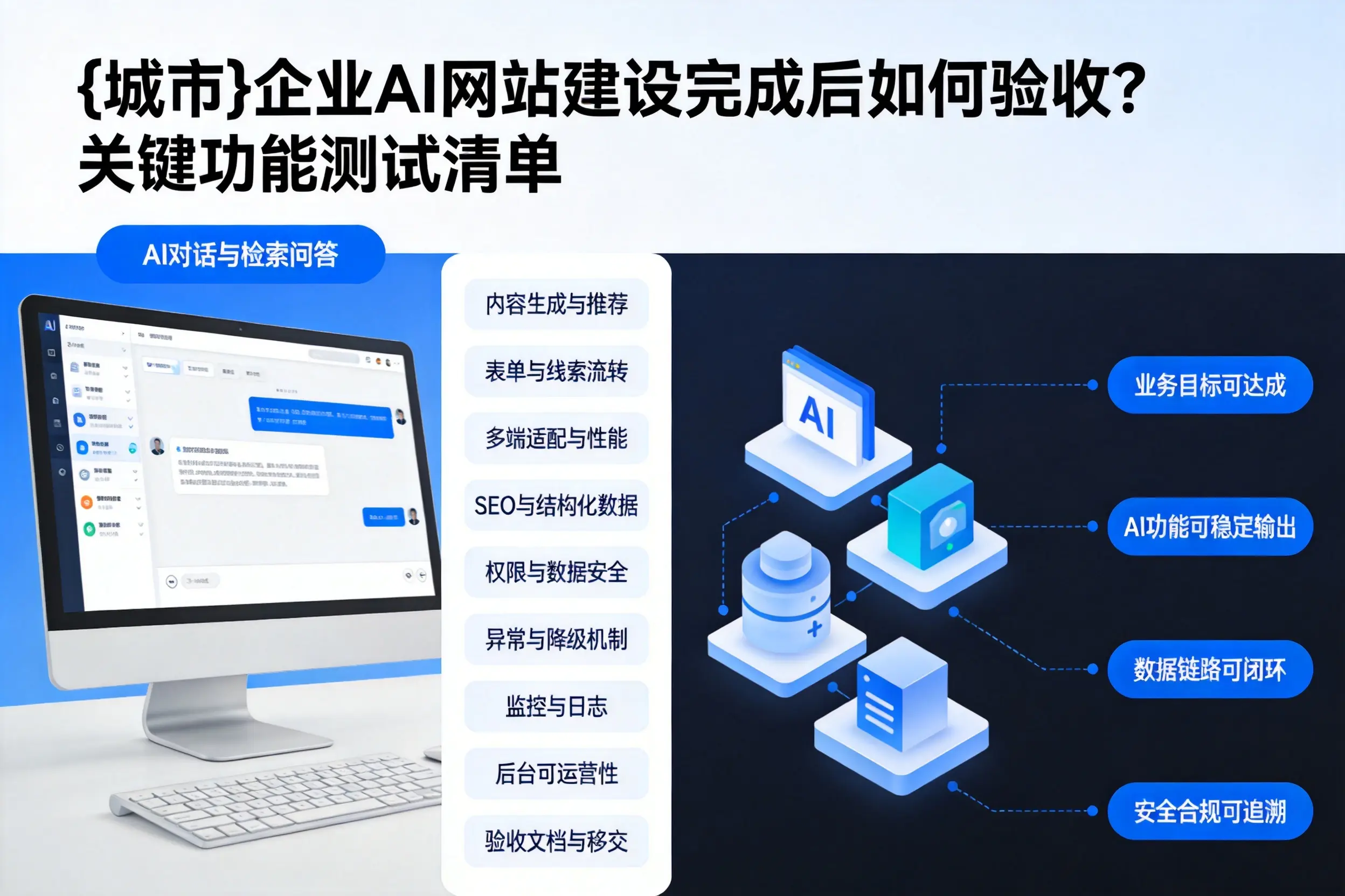 泉州企业AI网站建设完成后如何验收？关键功能测试清单