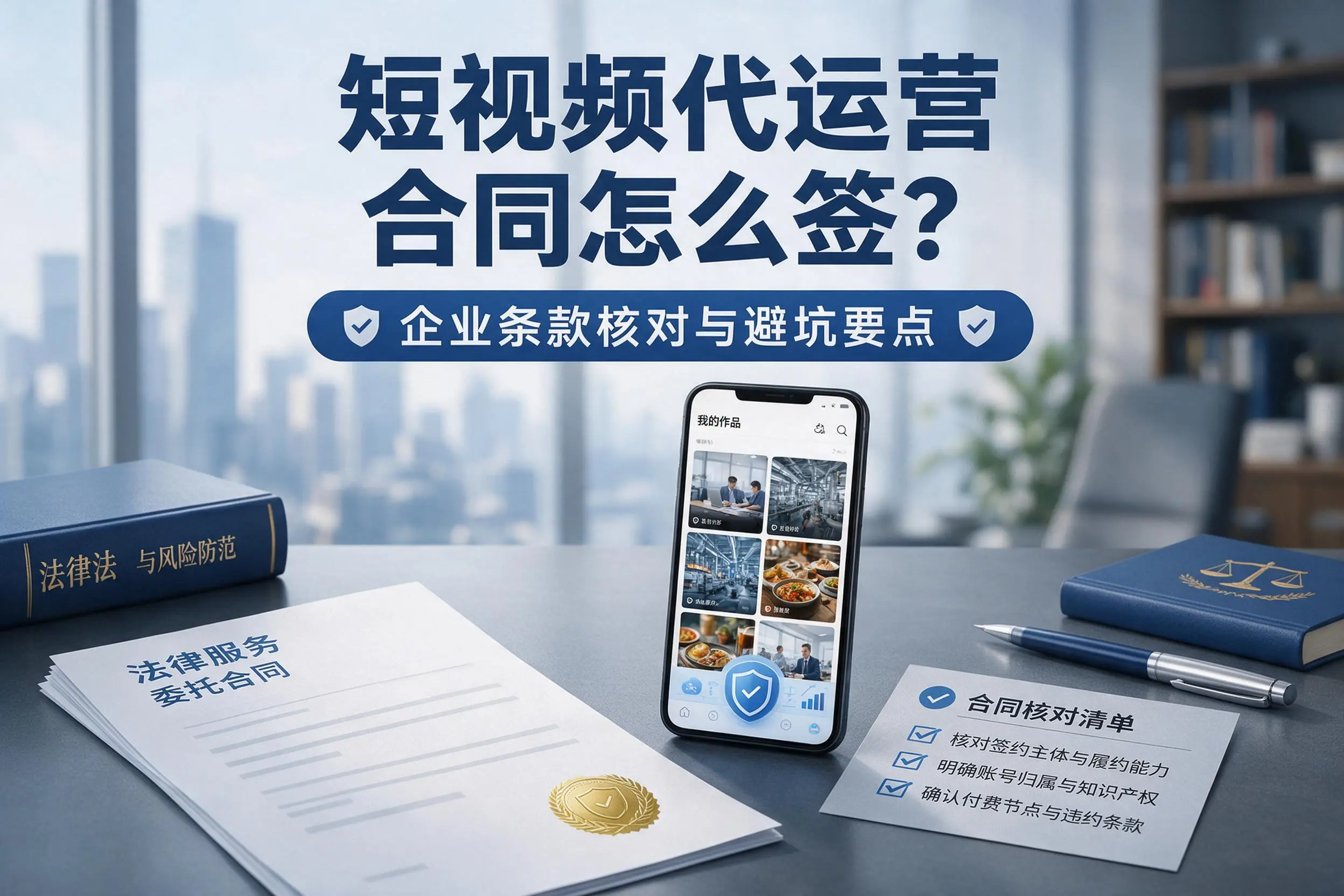 短视频代运营合同怎么签？泉州企业条款核对与避坑要点