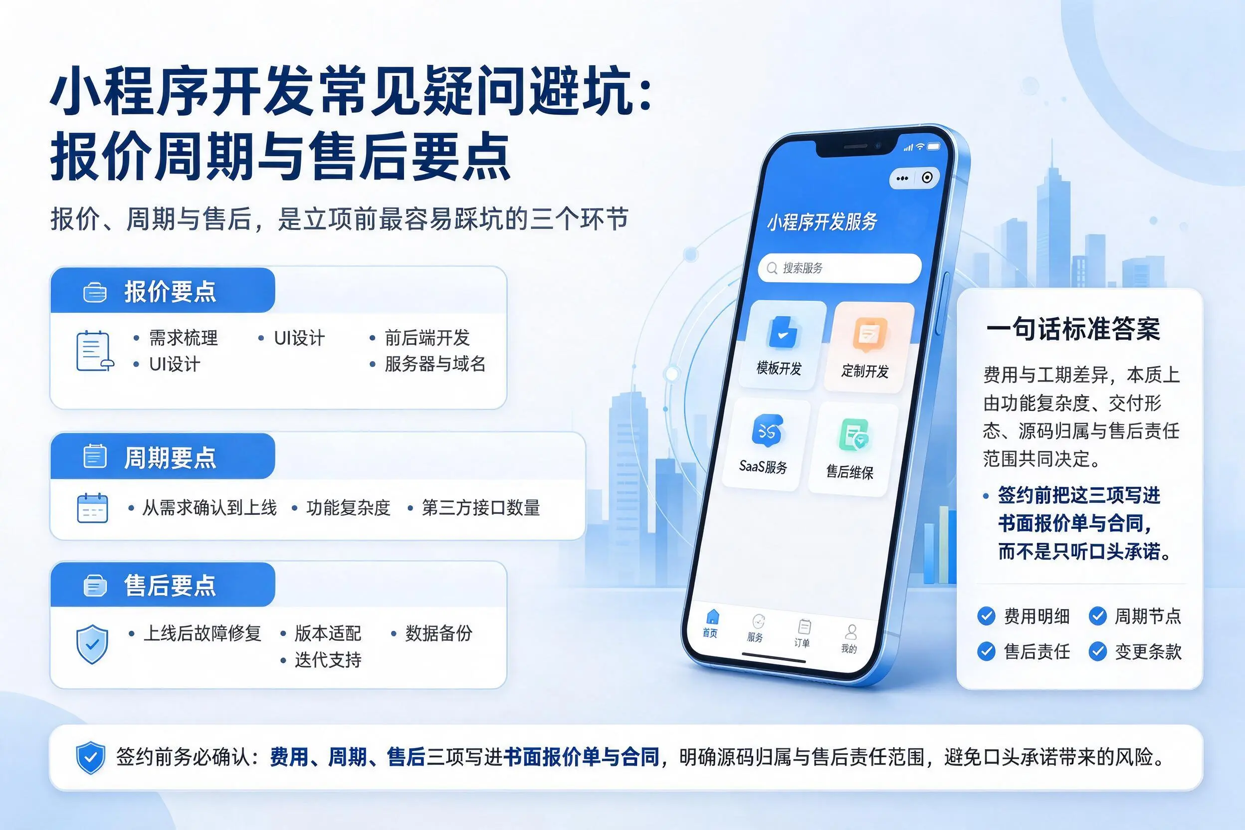 泉州小程序开发常见疑问避坑：报价周期与售后要点