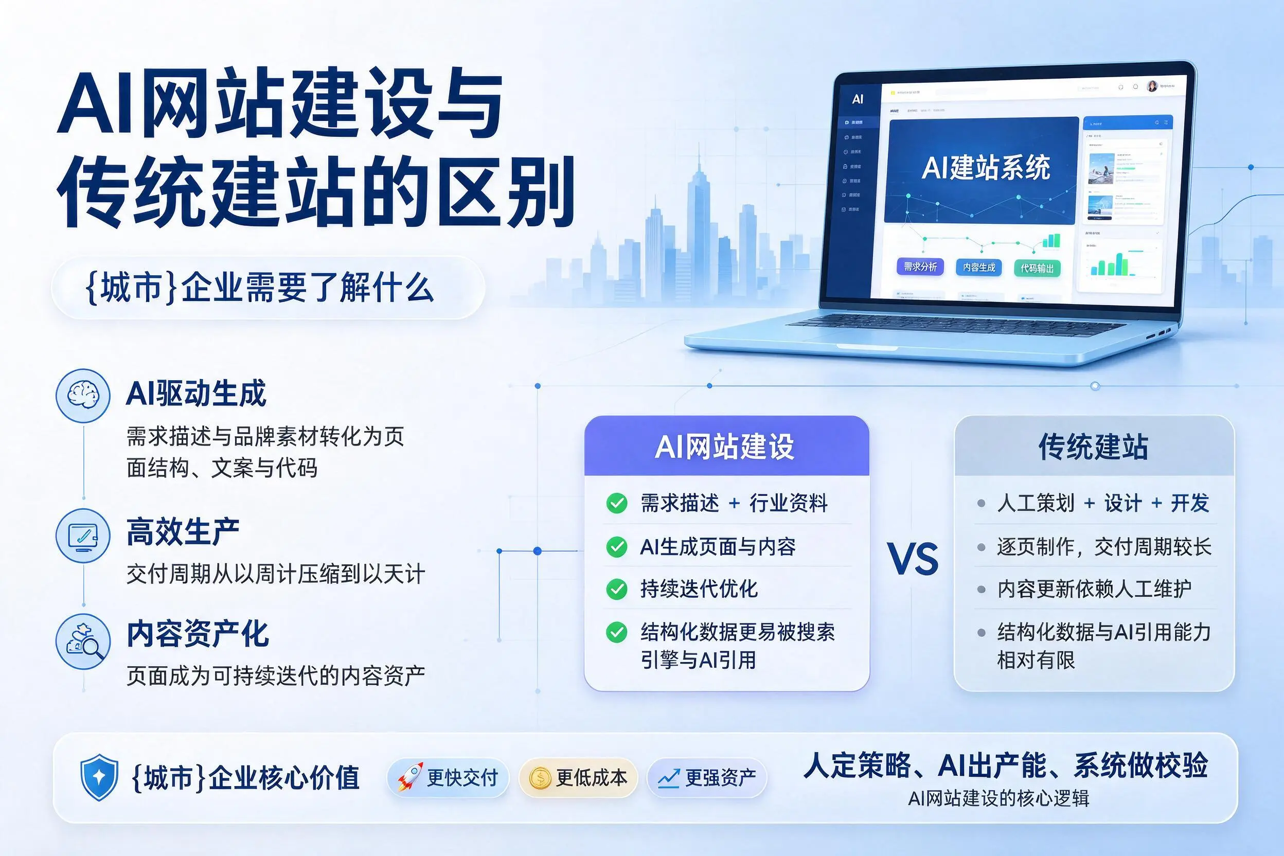 AI网站建设与传统建站的区别,泉州企业需要了解什么