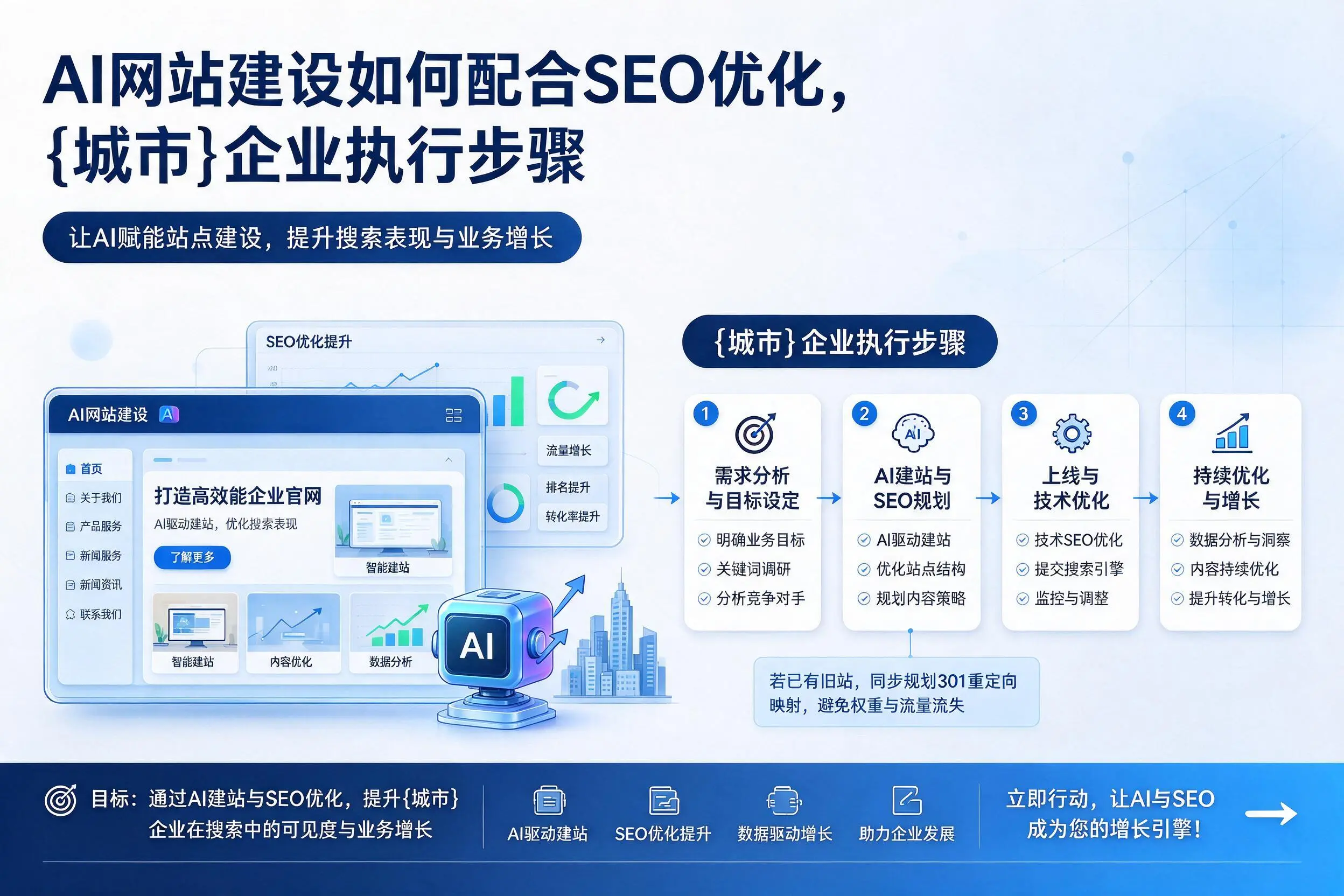 AI网站建设如何配合SEO优化，泉州企业执行步骤