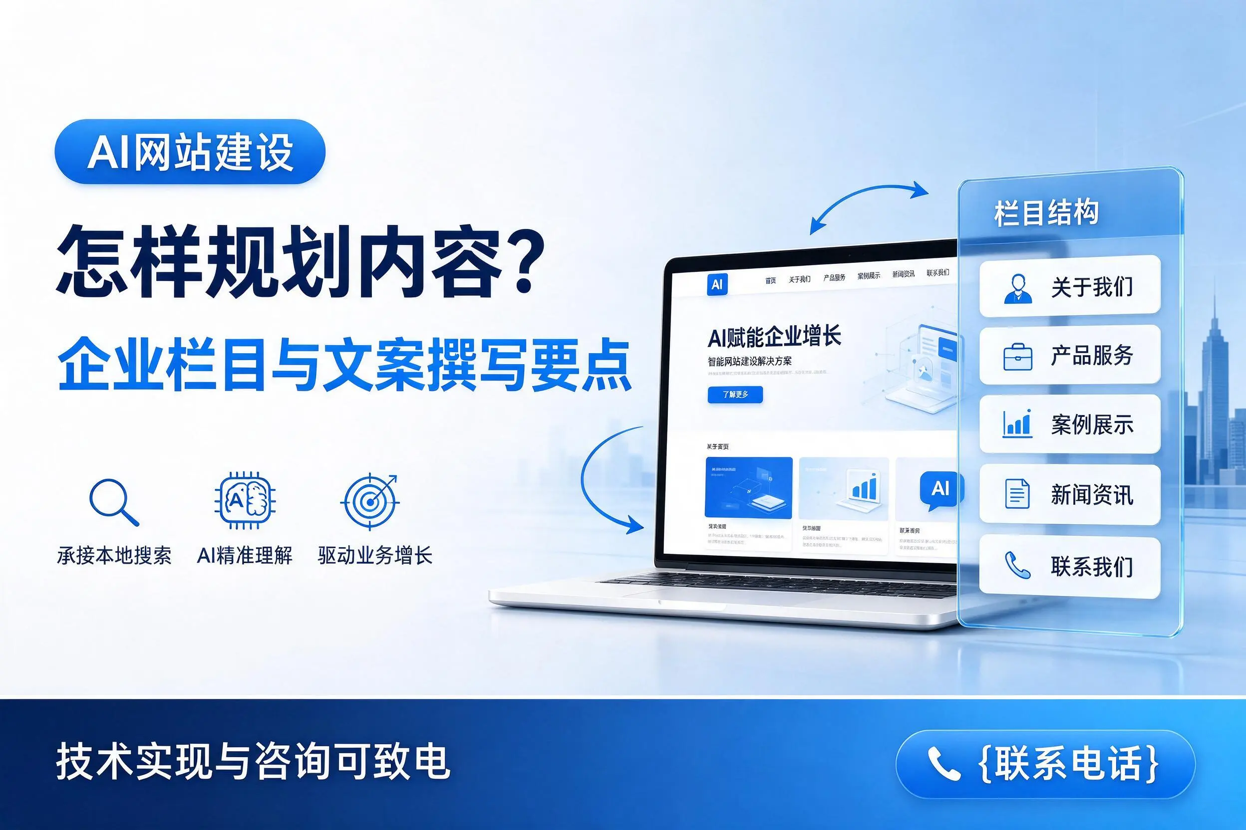AI网站建设怎样规划内容？泉州企业栏目与文案撰写要点