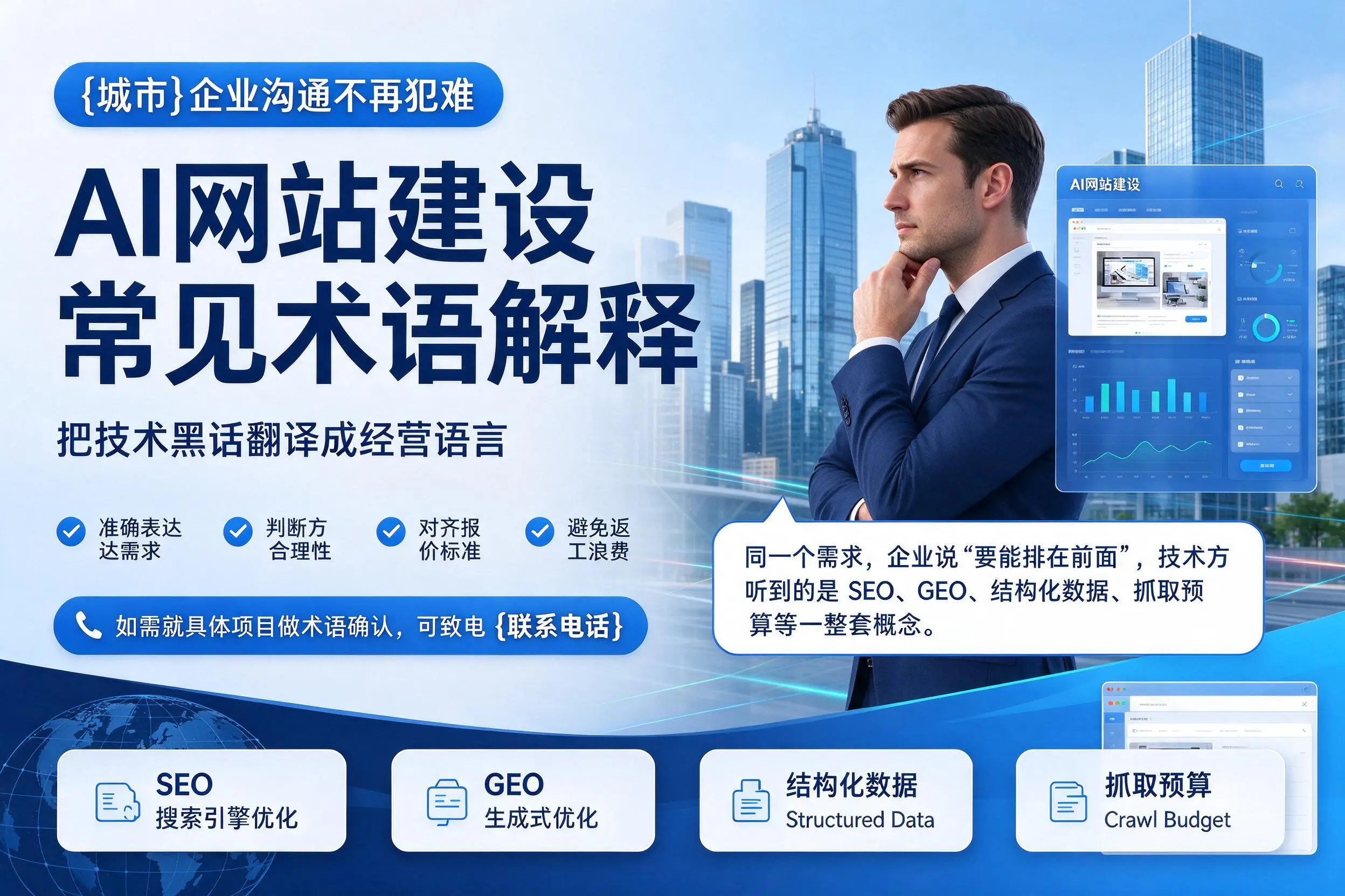 AI网站建设常见术语解释，泉州企业沟通不再犯难