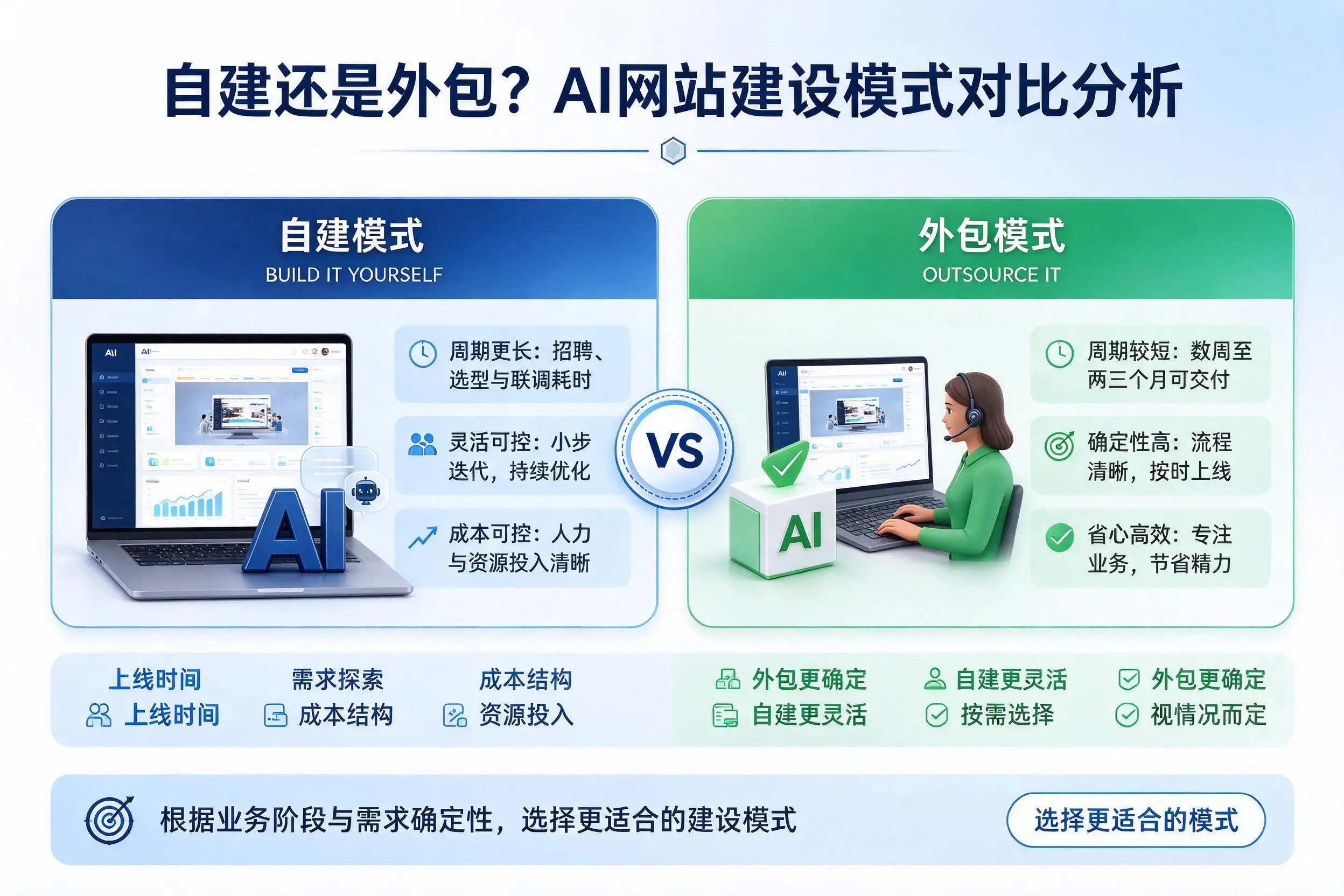 自建还是外包？泉州AI网站建设模式对比分析