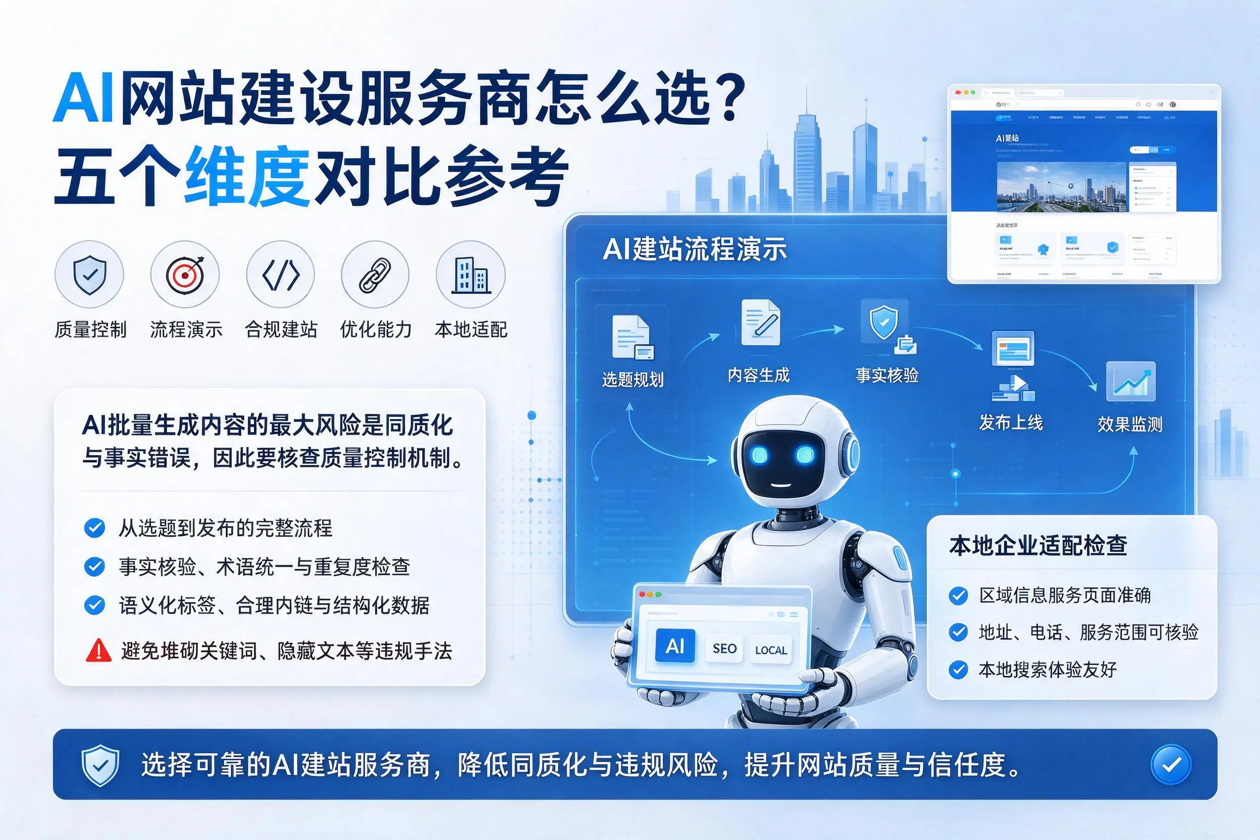 泉州AI网站建设服务商怎么选?五个维度对比参考