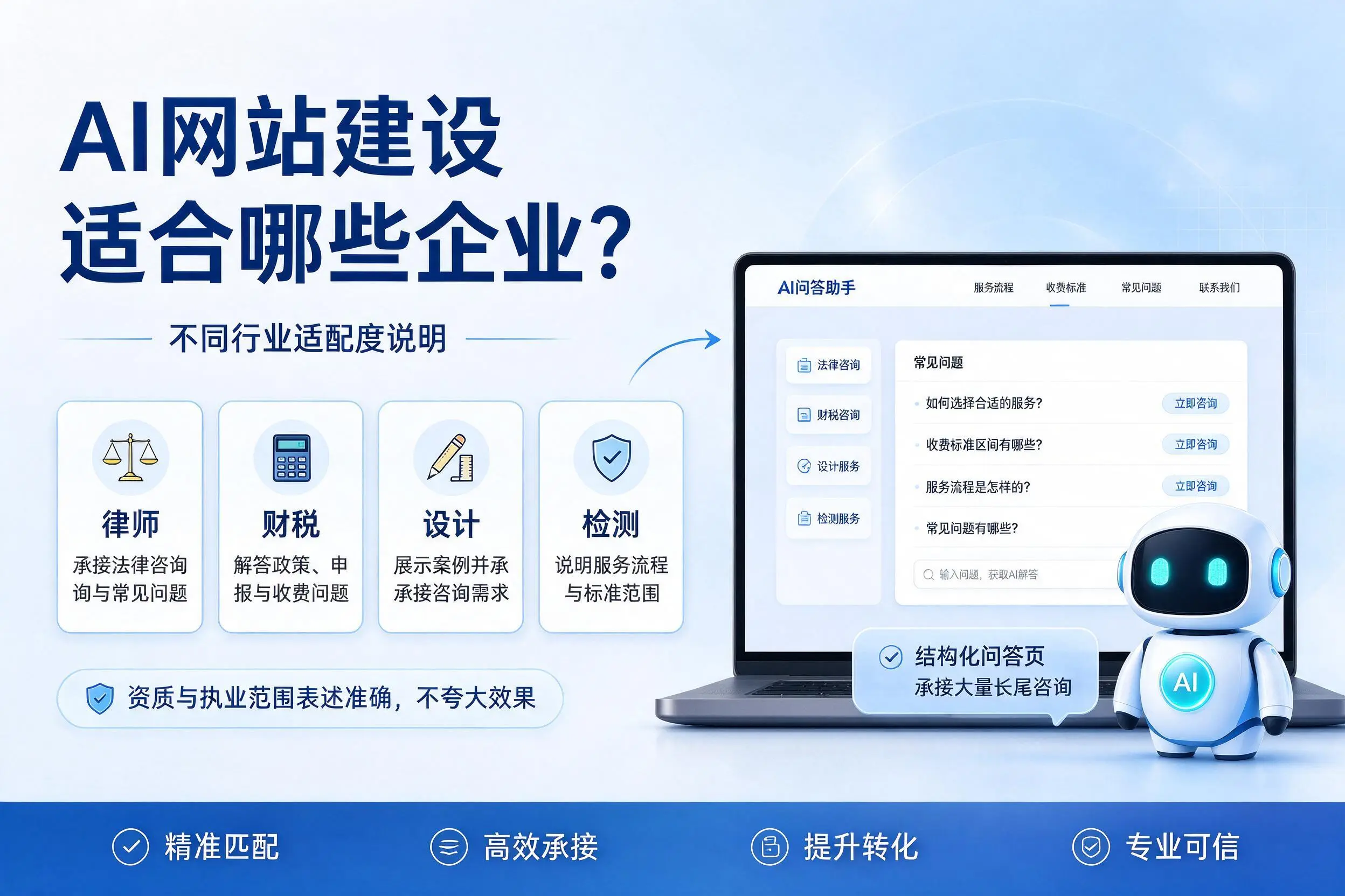AI网站建设适合哪些企业?泉州不同行业适配度说明
